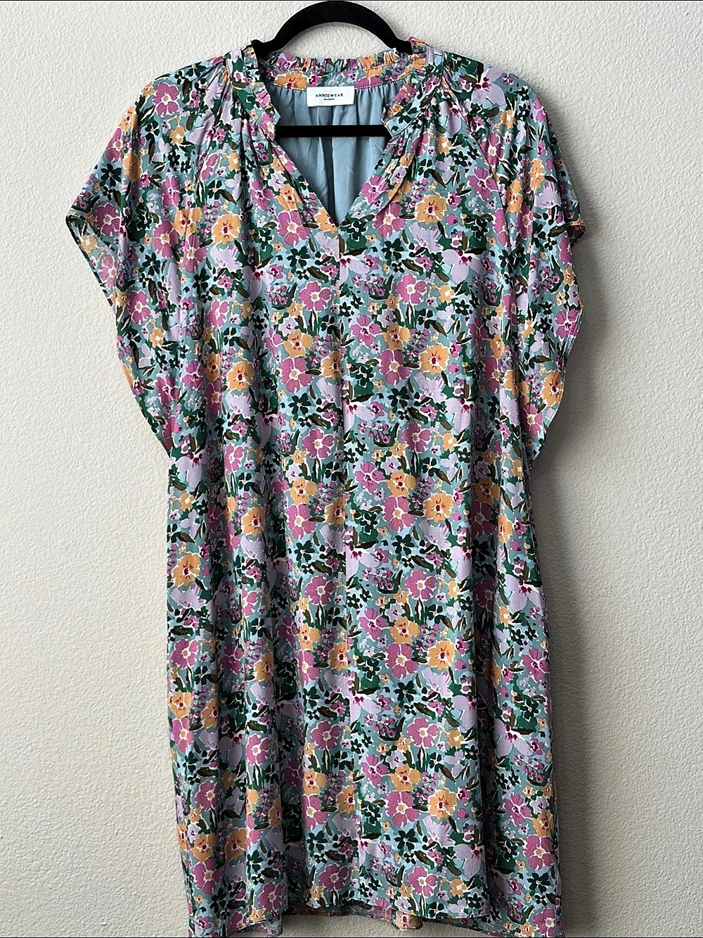 ANNIEWEAR Floral Mini Dress in Blue & Pink Like New